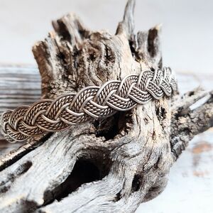 Sterling silver braided Cuff